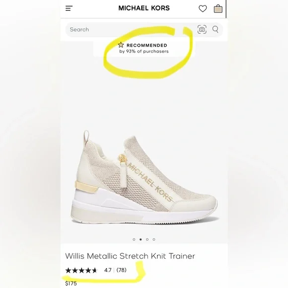 Women’s Michael Kors Willis Metallic Stretch Knit Trainer size 10 - Picture 8 of 12